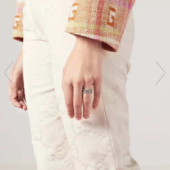 GUCCI INTERLOCKING SILVER RING - Picture 5 of 11